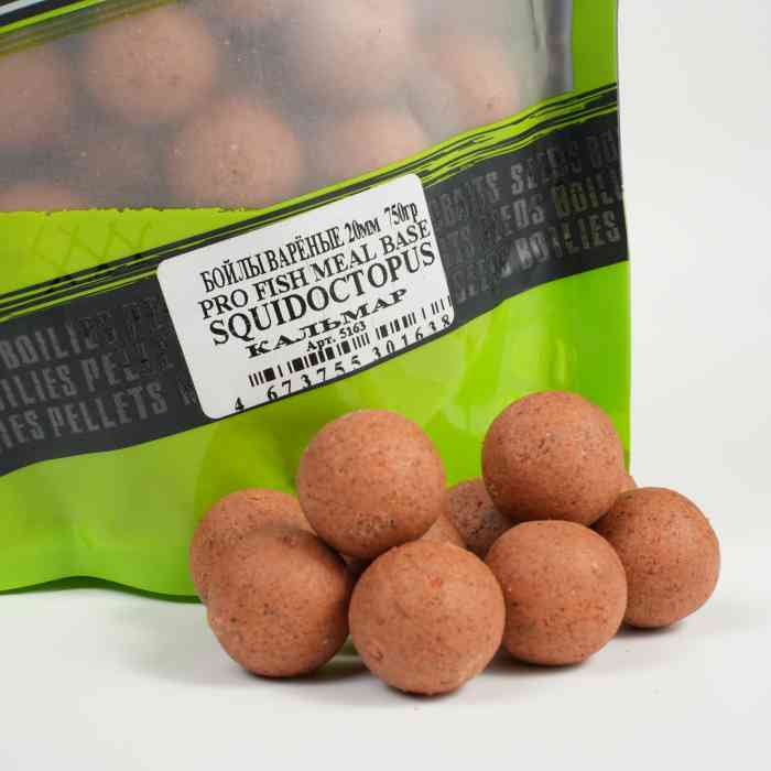 Бойлы варёные MINENKO (Кальмар / Осьминог) PRO FISH MEAL SQUIDOCTOPUS 20мм (Zip-lock)