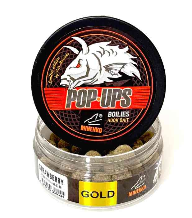 Бойлы плавающие POP-UP GOLD в обсыпке STRAWBERRY (КЛУБНИКА) 12 мм